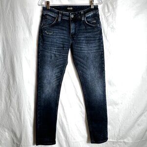 JACK & JONES Jeans mens Sz 29‎ 32 dark denim slim/glenn lightly distressed